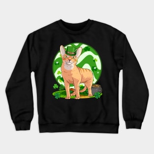 Abyssinian Cat St Patricks Day Leprechaun Crewneck Sweatshirt